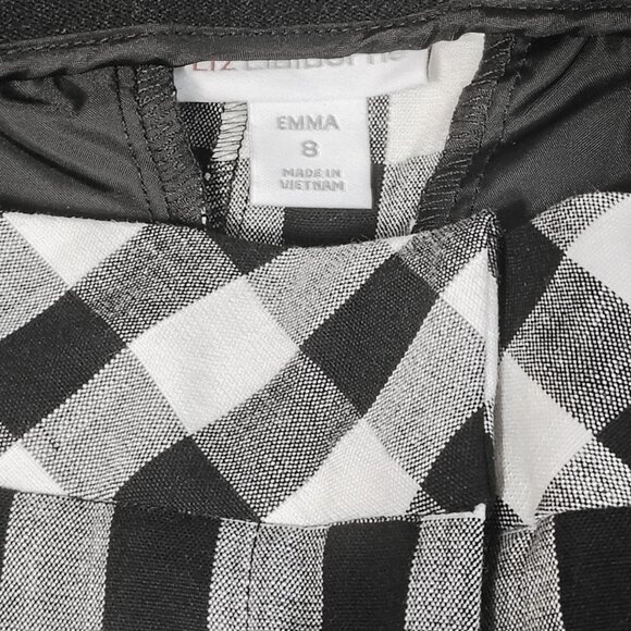 Liz Claiborne Emma Slim Leg Ankle Pants – Black Gingham – Size 8 - Picture 7 of 7